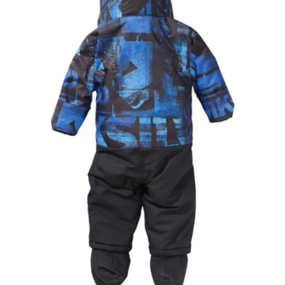 QUIKSILVER - Baby Boy Little Rookie Black Blue Snowsuit Bunting Cozy NWT Sz 9 Mo - Picture 2 of 5